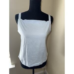 NWT Sigrid Olsen Essentials Tank Square Neck Pale Iris MD $34